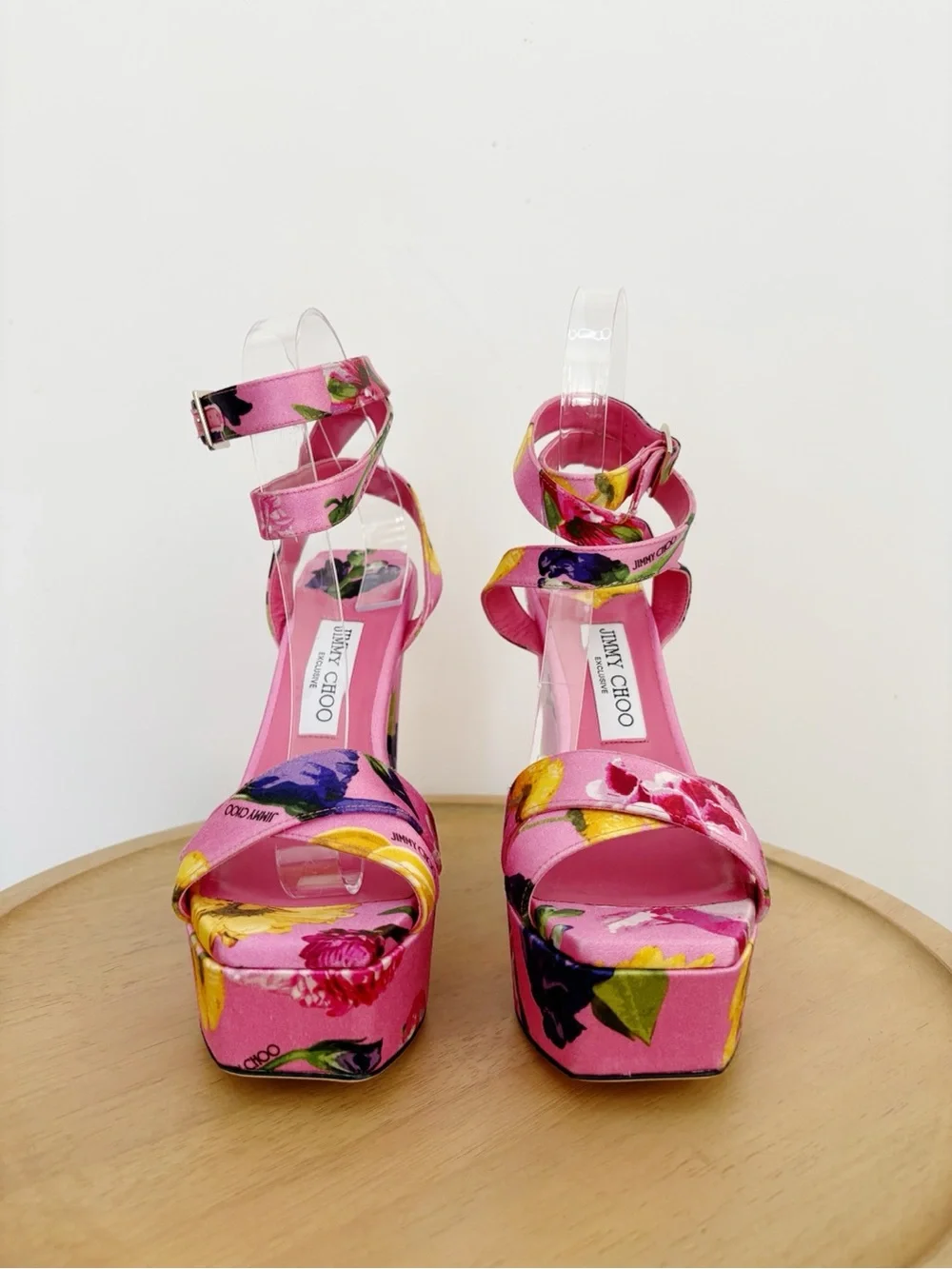 New Jimmy Choo Floral Gaia 140 Platform Heels
